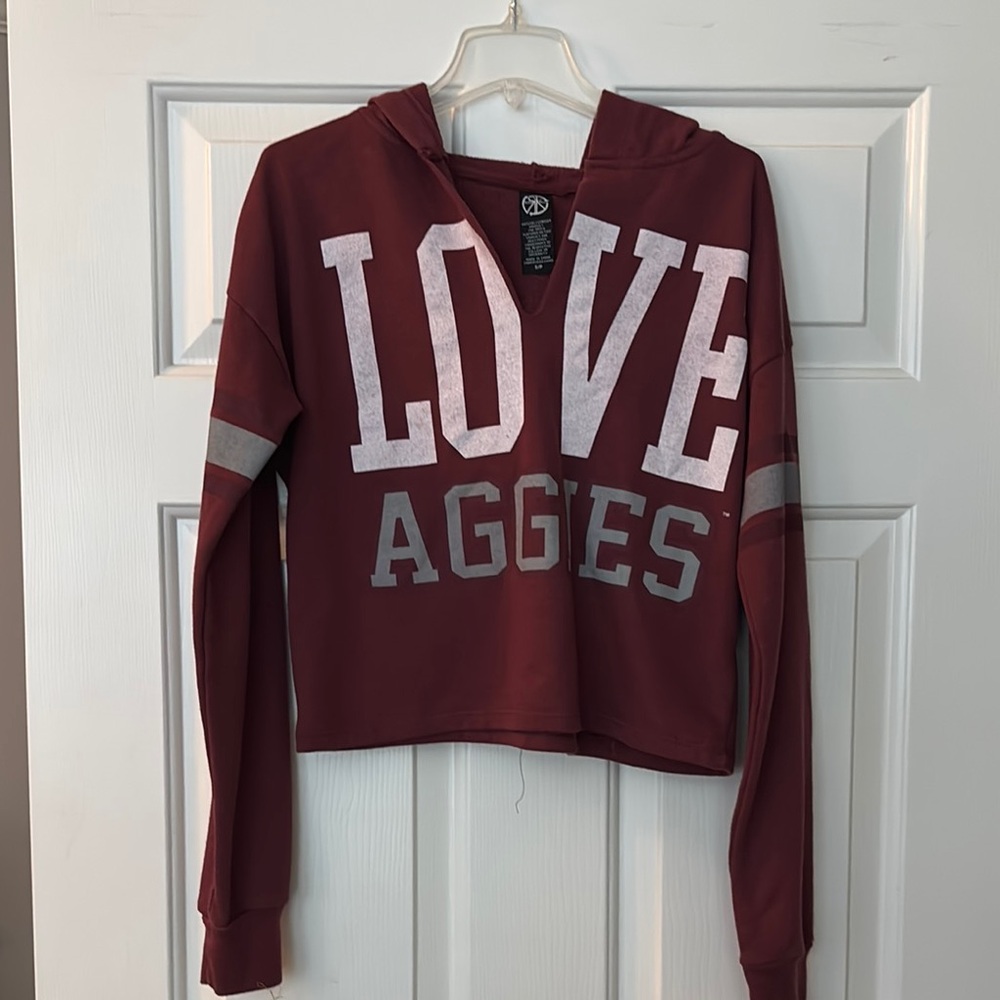 Love Aggies Maroon Hoodie Sweater